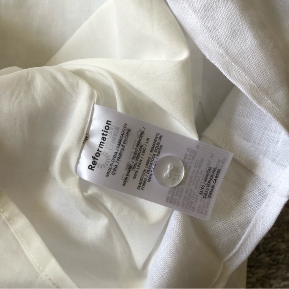 Reformation Tagliatelle Linen Dress Sz6 White - Picture 9 of 12